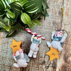 Set of Three Snowman Christmas Ornaments | #S6